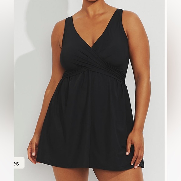 NWT Lands End Slendersuit Wrap Top Skirted Swim Dress - Picture 5 of 12